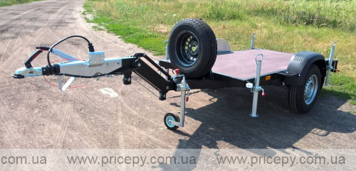 Platform trailer with height-adjustable drawbar #1